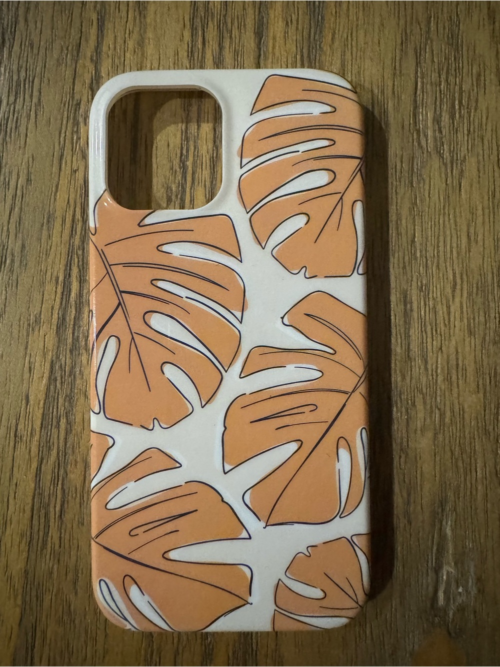 White & Orange Tropical Leaf Phone Case - Unbranded